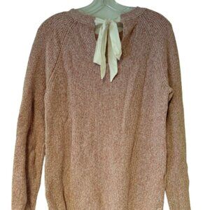 Loft Pink/Rose Sweater with Tie at Back Neck - Medium